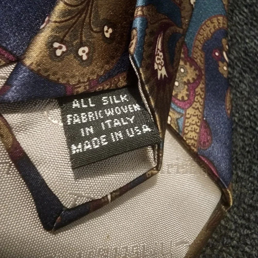 Lot Of 3 Christian Dior Monsieur Vintage Blue Brown‎ Silk Neck Tie 57